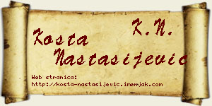 Kosta Nastasijević vizit kartica